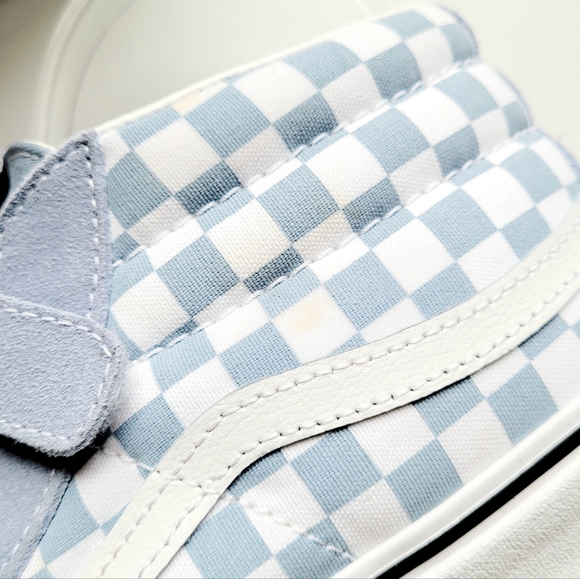 VANS Sk8-Mid Reissu Color Theory Checkerboard Ashley Blue Youth 6 - Picture 7 of 8